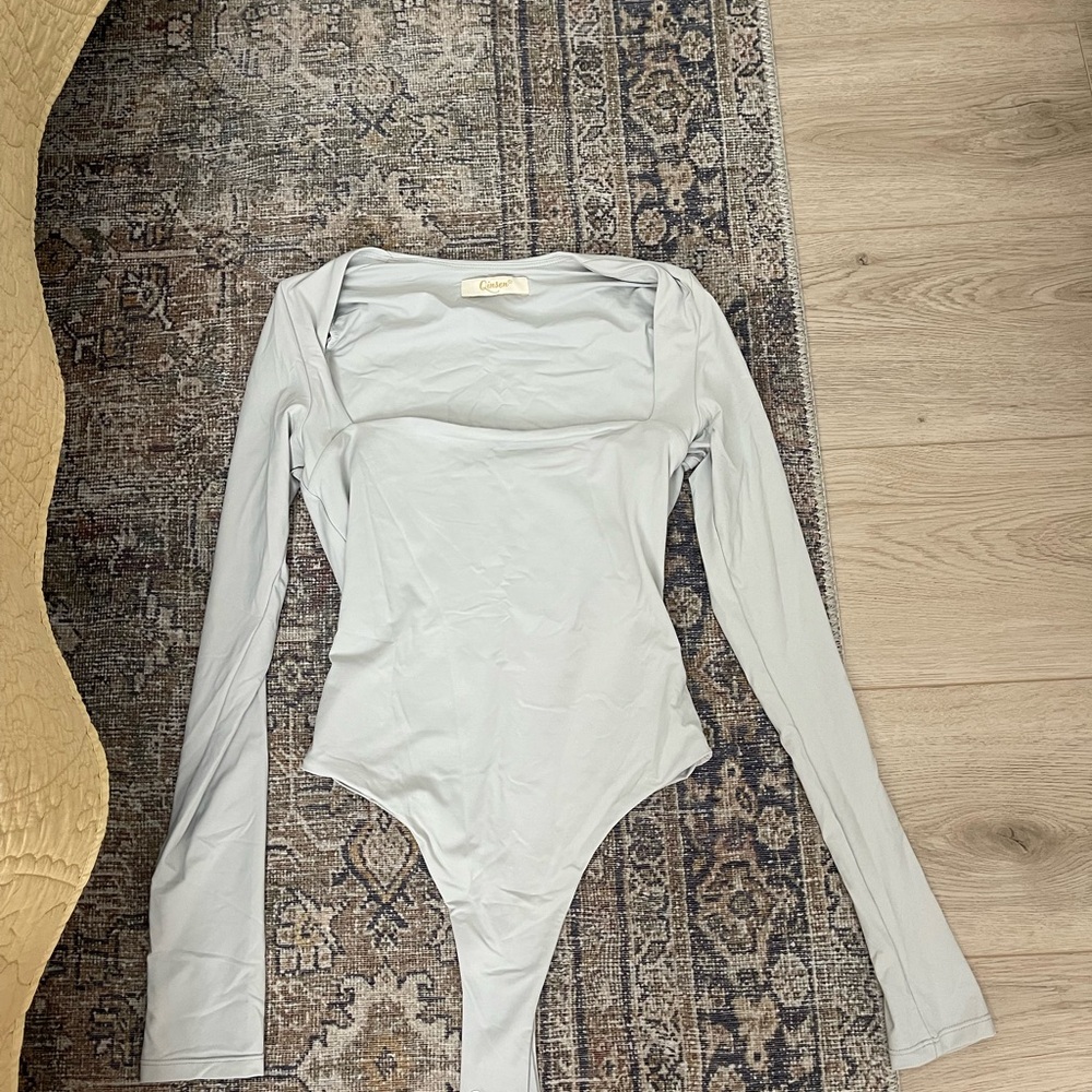 Light Gray Long Sleeve Bodysuit